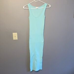 Magazine Blue Ribbed Sleeveless Bodycon Maxi Dress